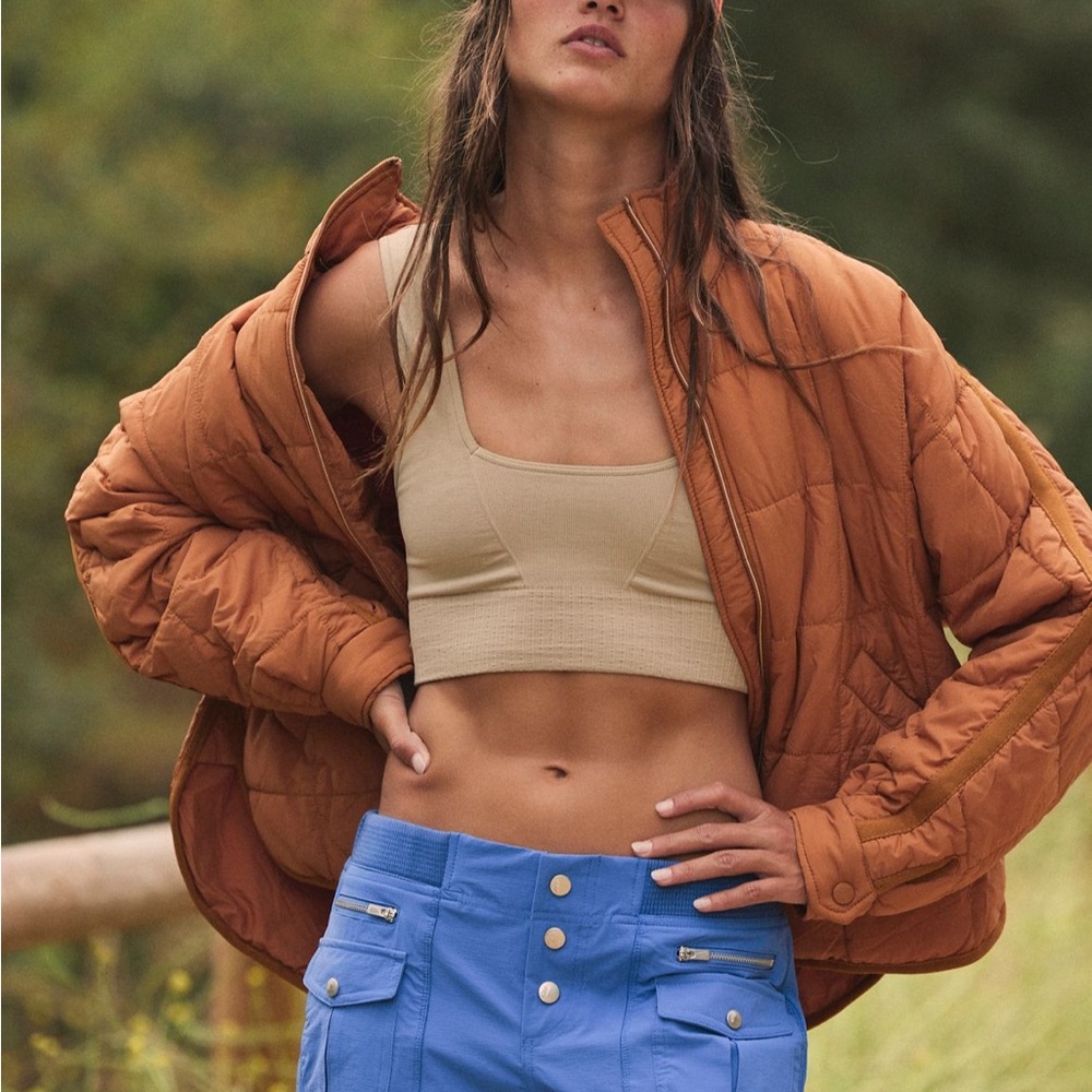 FP Movement by Free People Rust Quilted Puffer Jacket